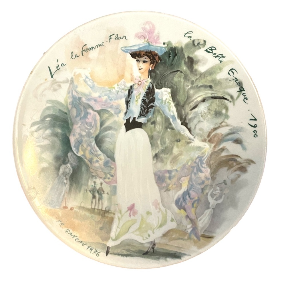 Vintage D'arceau Limoges Lea La Femme Fleur Collectible Plate